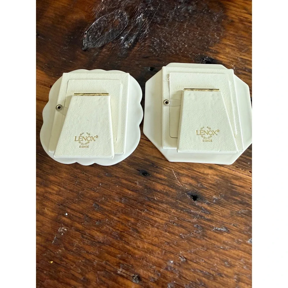 Vintage Lenox Pair Mini Photo Frames, Porcelain Photo Frames set of 2
